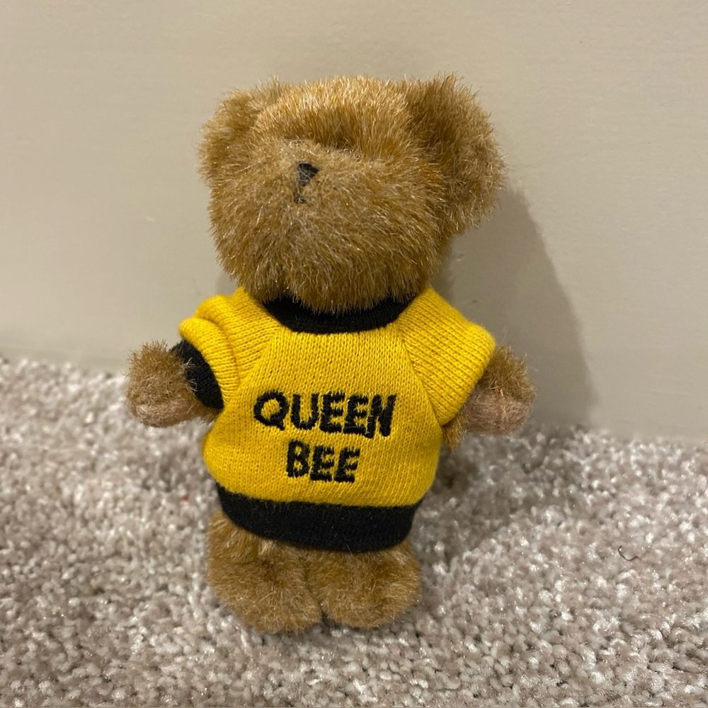 Mini Boyds Bear Queen Bee Yellow Sweater Plush Keychain Thinkin of‎ Ya Series 4”